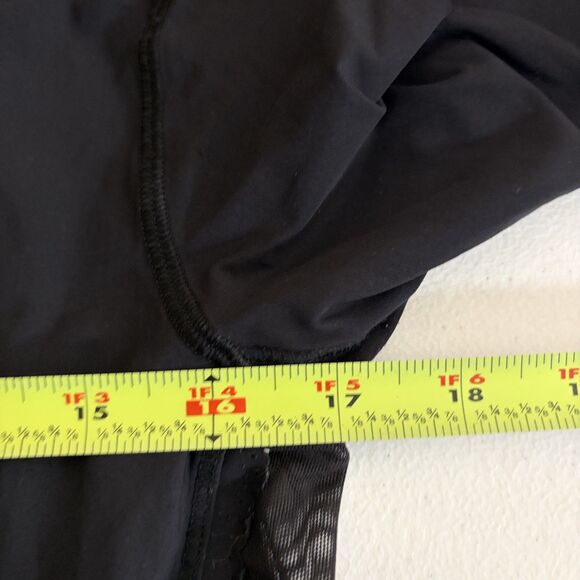 Lululemon T-Shirt Women's Small Black Mesh Long Sleeve Ruffle Athletic Tee Shirt - Picture 10 of 10